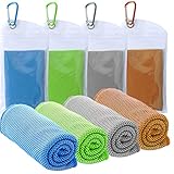 TowelTouch Cooling Towel Workout, Gym, Fitness, Golf, Yoga, Camping, Hiking, Bowling, Travel, Outdoor Sports Towel for Instant Cooling Relief (4 Packs)