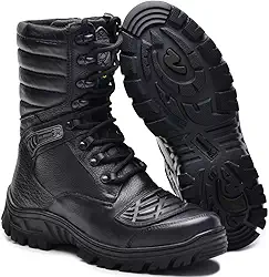 Coturno Bota Tático Militar Attack Zíper Moto 5188/01 Preto c a Nº 45899 (preto, BR, Adulto, Numérico, 41)