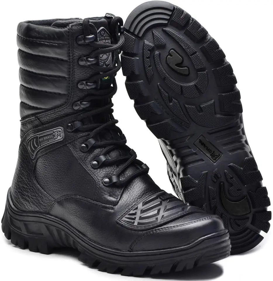 Coturno Bota Tático Militar Attack Zíper Moto 5188/01 Preto c a Nº 45899 (preto, BR, Adulto, Numérico, 41)