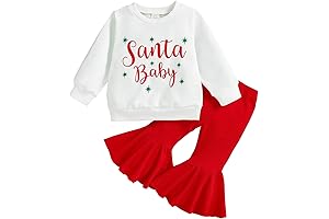 3T Girls Christmas Outfit Pumpkin Pie Crewneck Sweatshirt Shirt Top Bell-Bottom Pants...