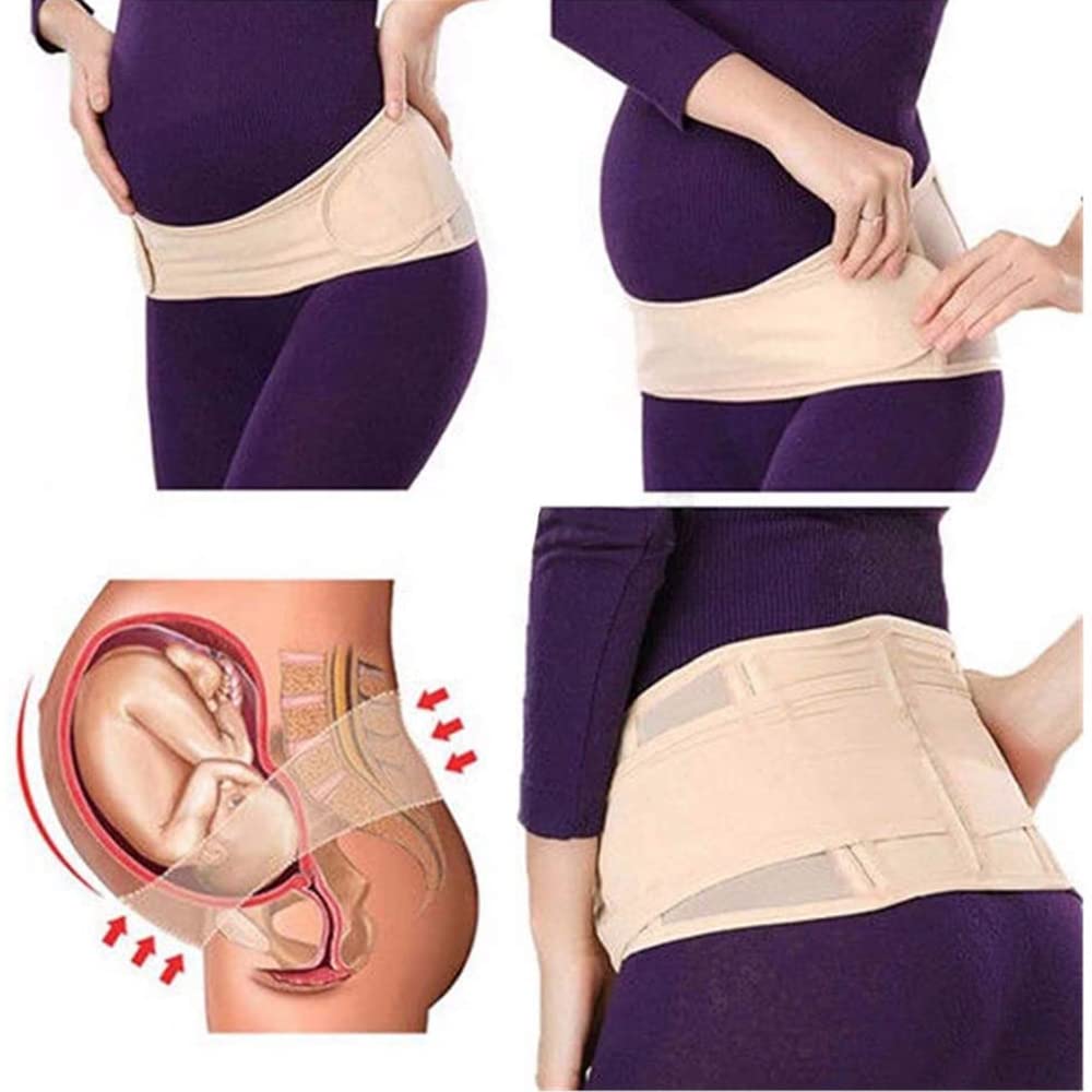 Premium 2-in-1-Schwangerschaftsgürtel, Schwangerschafts-Bauchgürtel, Taillenpflege, Bauchstütze, Bauchband, Rückenstütze, Schutz für die Bauchstütze (Farbe: Nude, Größe: L)