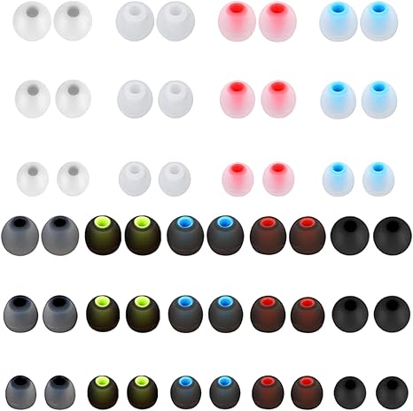 Earbuds Replacement Tips 54Pcs Silicone Earbuds Cap Replacement Pieces Earbud Covers Headphone Earbuds Rubber Tips Fit Most in-Ear Earbuds (Inner Hole 3.8mm -5.1mm) 3 Sizes S/M/L, 9 Colors