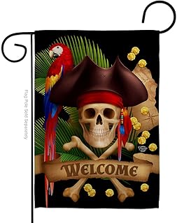 Ornament Collection Pirate Ahoy Mate Garden Flag Coastal Ship Skull Treasure Map Carribean Jolly Blackbeard Jack House Dec...
