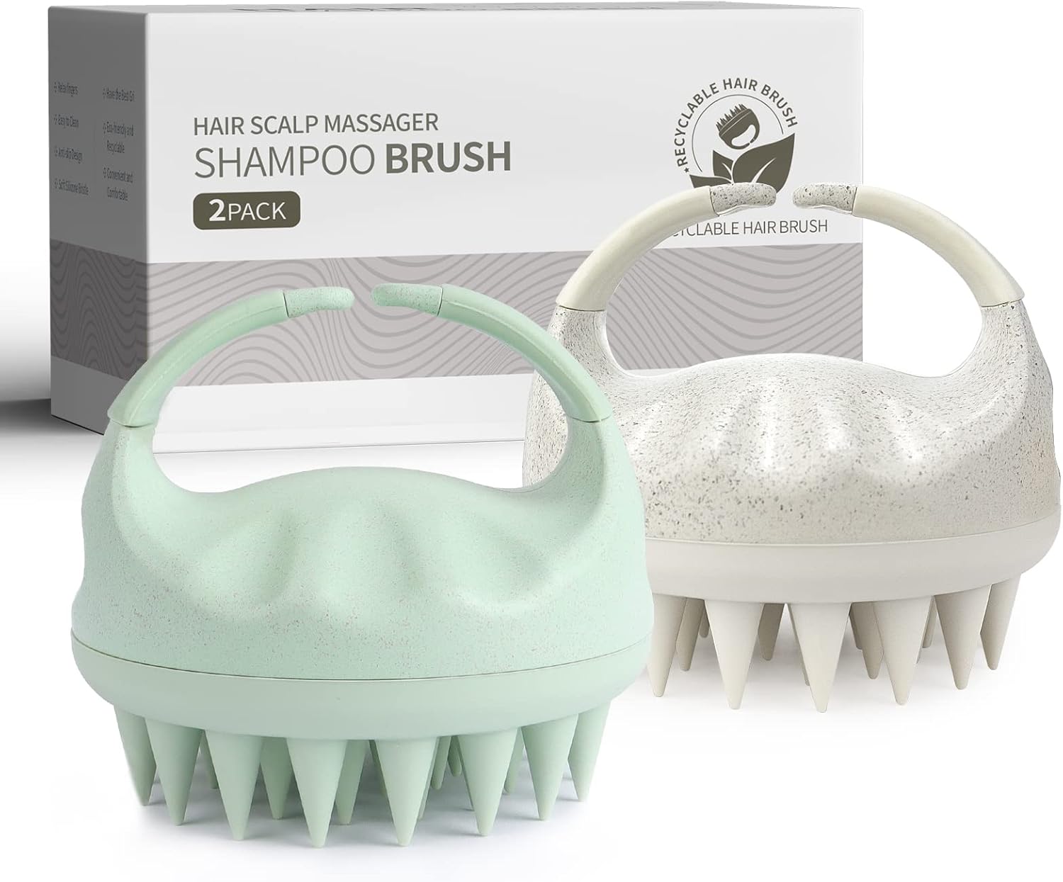 Sndyi Scalp Massager Shampoo Brush, 2 Pcs Scalp Scrubber with Soft