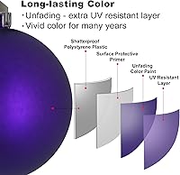 Vista 77 de Bolas de Navidad grandes de bronce de 3.2 pulgadas, adornos de decoración de árbol de Navidad, bolas colgantes inastillables para cumpleaños