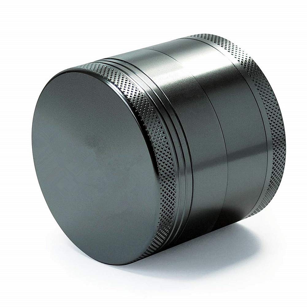 Molinillo de hierbas Sinzau, molinillo de aleación de zinc de primera calidad con tamiz y tapa magnética para especias secas, hierbas y tabaco con mejor calidad - 1.6 pulgadas (GRIS)