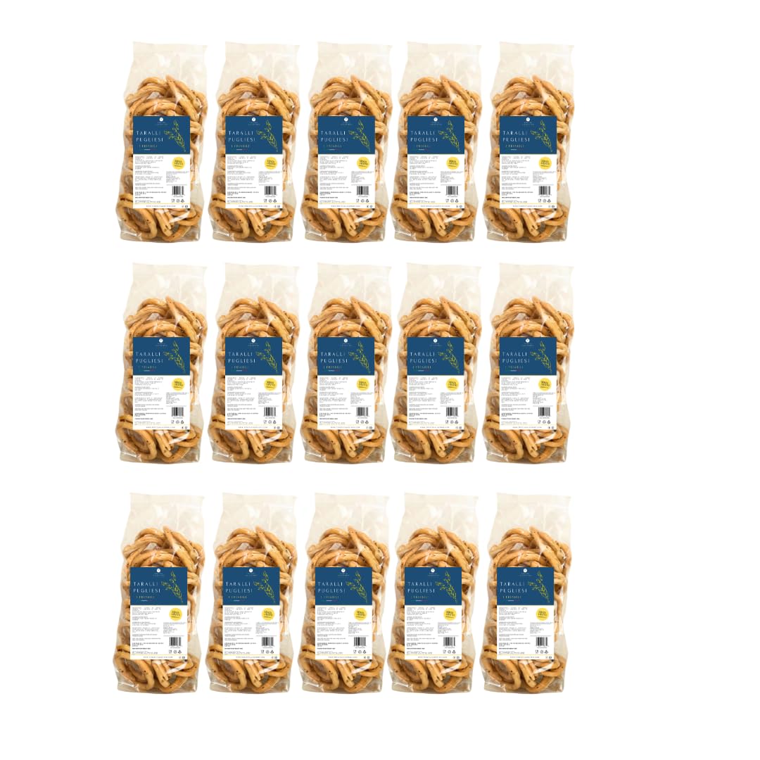 Tenuta Valentino, Taralli pugliesi artigianali I Friabili, senza lieviti, friabili 15X400gr