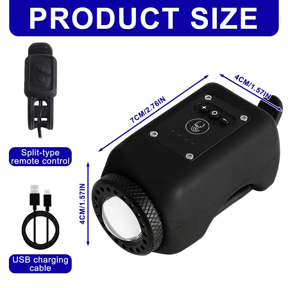 Campanello Bici Elettrico, Clacson Bici Elettrica Con Luci per Bicicletta, 6 modalità sonore, 4 modalità di illuminazione, Ricaricabile tramite USB, Impermeabile, Per monopattini elettrici, MTB