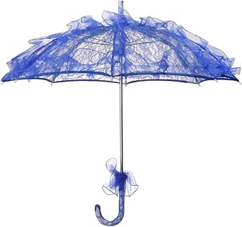 Lace Parasol Elegant Lace Umbrellas for Outdoor Party Photo Props.Royal Blue.About.60cm/23.62