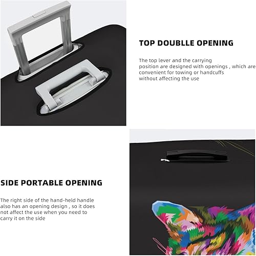 Miniatura 4 de Funda elástica lavable para maleta, antiarañazos, funda para maleta de viaje para niños y adultos, Lindo gato 1