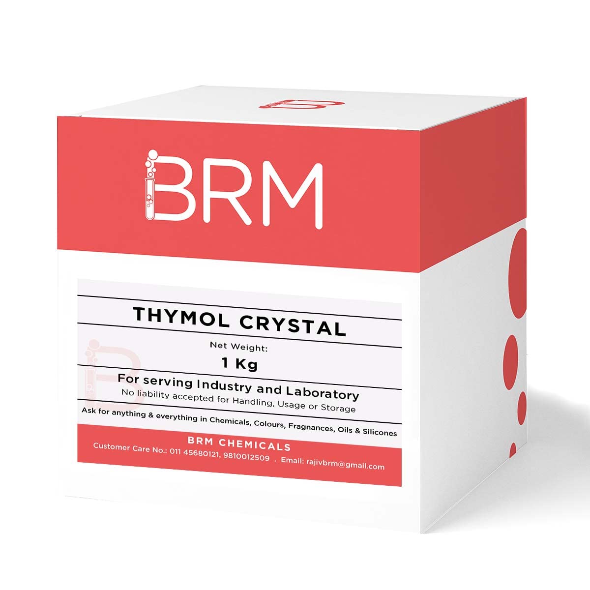 BRM Chemicals Thymol Crystal - 1 KG For Soap Making, Shampoo, Cosmetics, Serum Making, Beauty Formulations, Moisturizer, Lotion Making, Domestic Use & DIY Personal Care For Face, Hair, Skin & Body