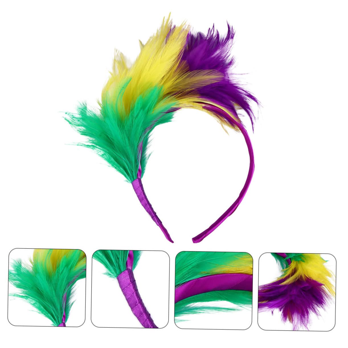 GALPADA 3pezzi Fascinator Cerchietto Piume Colorate Per Cerimonie e Halloween Accessorio Elegante Per Costume e Festa Di Carnevale