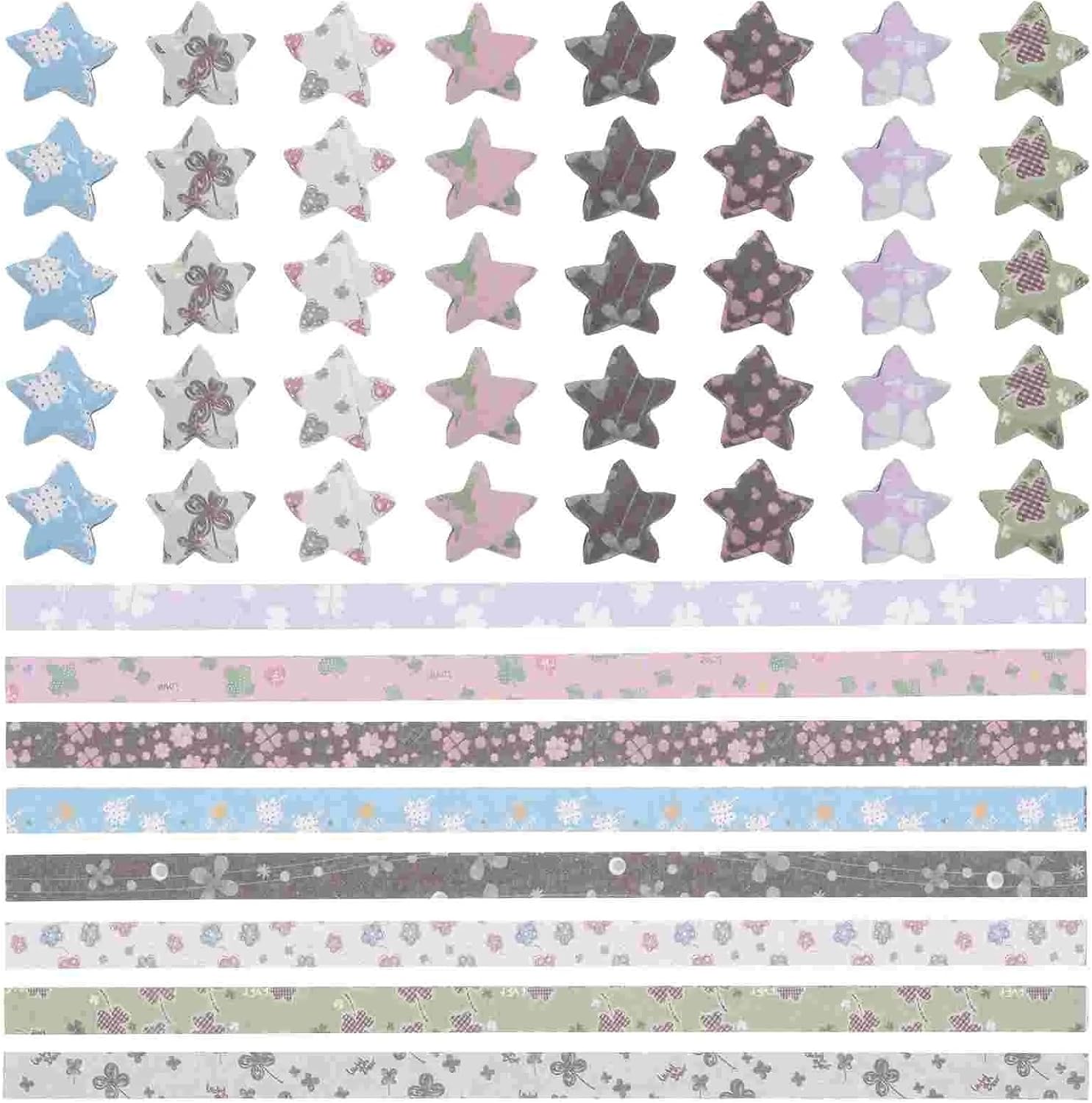 2160 Pcs Paper Star Strips Origami Star Paper Strips Stars Cute Decoration Double