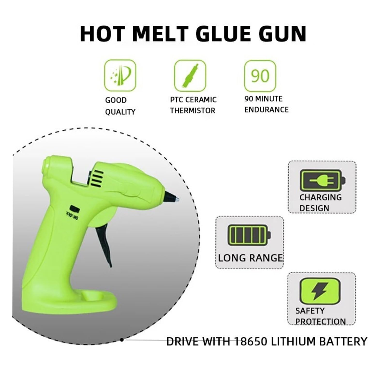 Pistola For Colla A Caldo Modello Di Ricarica Wireless USB Portatile For Con Batteria Al Litio Da 3,7 V Mm Forte Asta Adesiva For Incollaggio Artefatto Riscaldamento Rapido