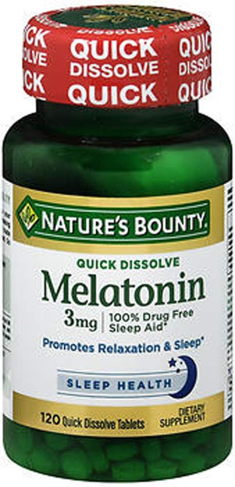 Natures Bounty Melatonin 3 Mg Quick Dissolve Tablets, 240 Ea (Pack of 3)
