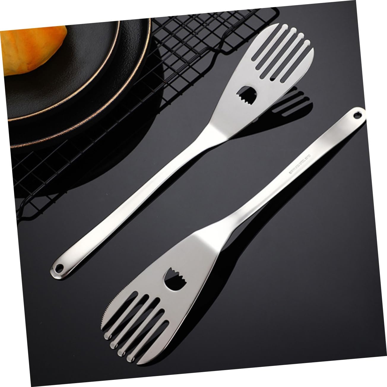 Happyyami 3piezas Espátula De Acero Inoxidable Para Cocinar Herramienta Multifuncional De Repostería y Parrilla Para Freír Cortar y Mezclar La Cocina