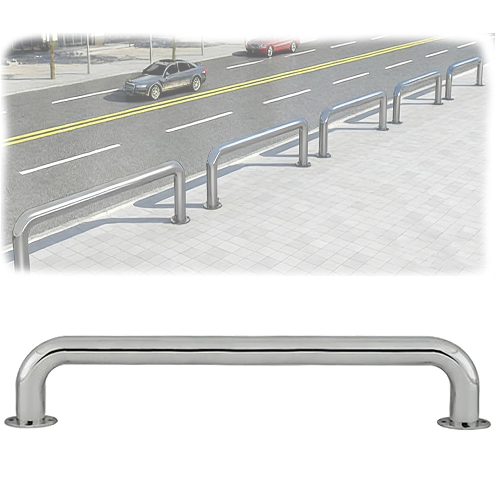 GHHVFEC USd Guardrail Barriers for Parking Warehouse Aisle Divider 55.1x19.7in Safety Fence for Driveway Pedestrian Protection Durable Isolation Barrier