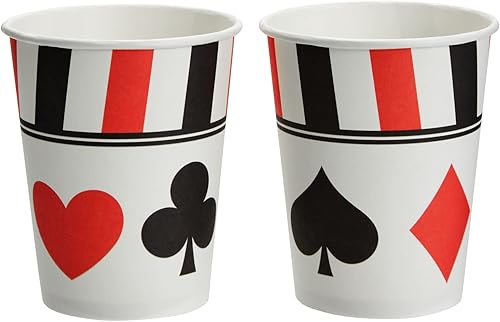 Miniatura 8 de BLUE PANDA Juego de vajilla con temática de casino de 144 piezas, platos y tazas de cumpleaños vibrantes de Las Vegas, servilletas y cubiertos