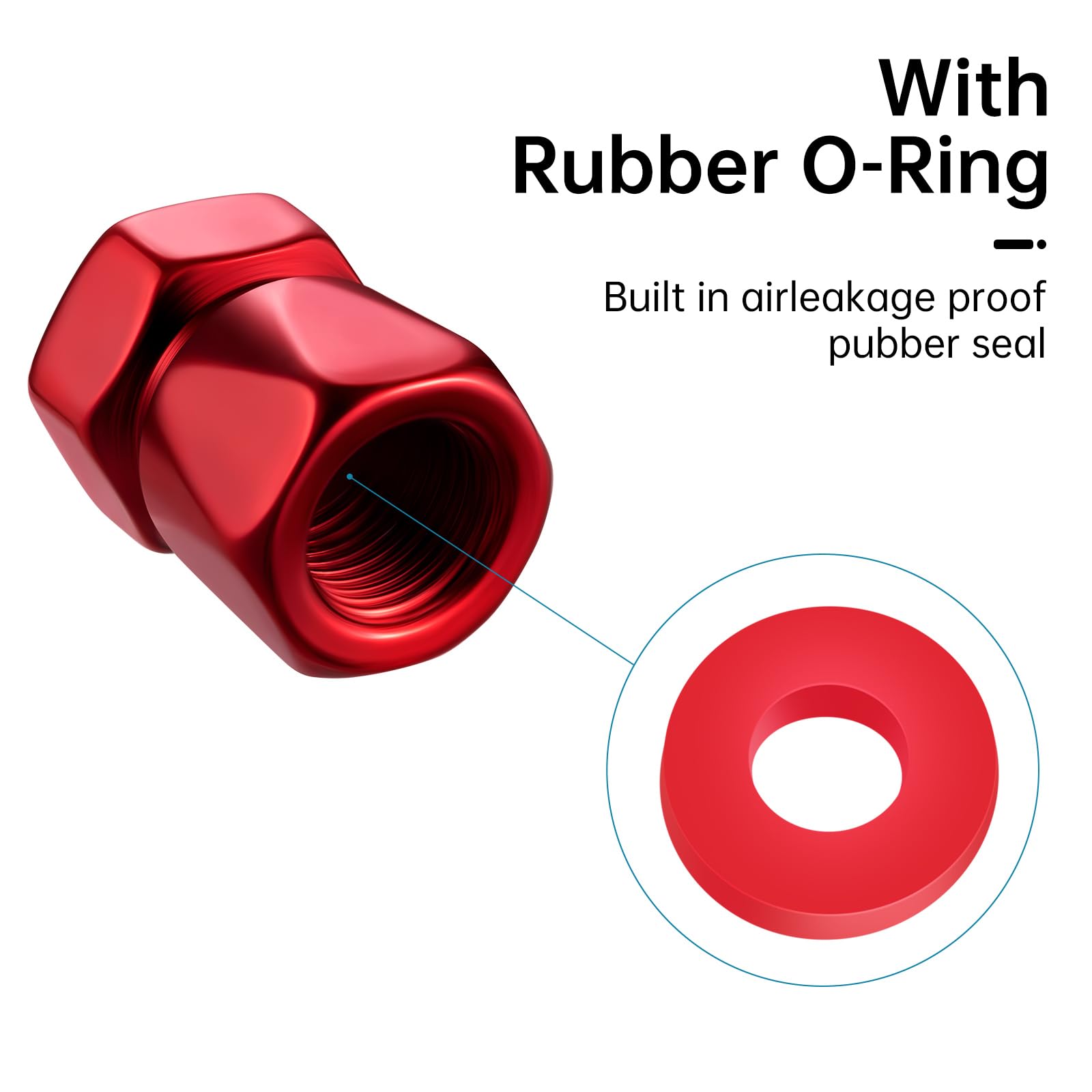 Tire Valve Stem Caps for Honda Accord Civic Fit CRV Pilot EX CR-V EX-L Metal Car Wheel Air caps Auto Valve Stem Caps Accessories 4 Pcs Red - 3