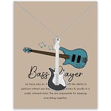 BLEOUK Bass Player Gift Bass Guitar Necklace Guitar Bassist Bass Player Jewelry