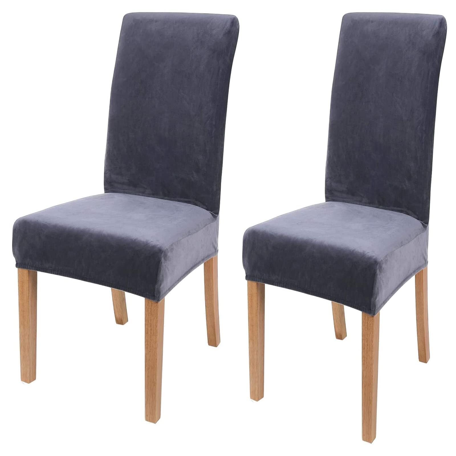 NMVAWIPT Velvet Stretch Dining Chair Covers Elastic Removable Washable Parsons Protectors For Room Hotel Wedding Banquet(#4,2pcs)