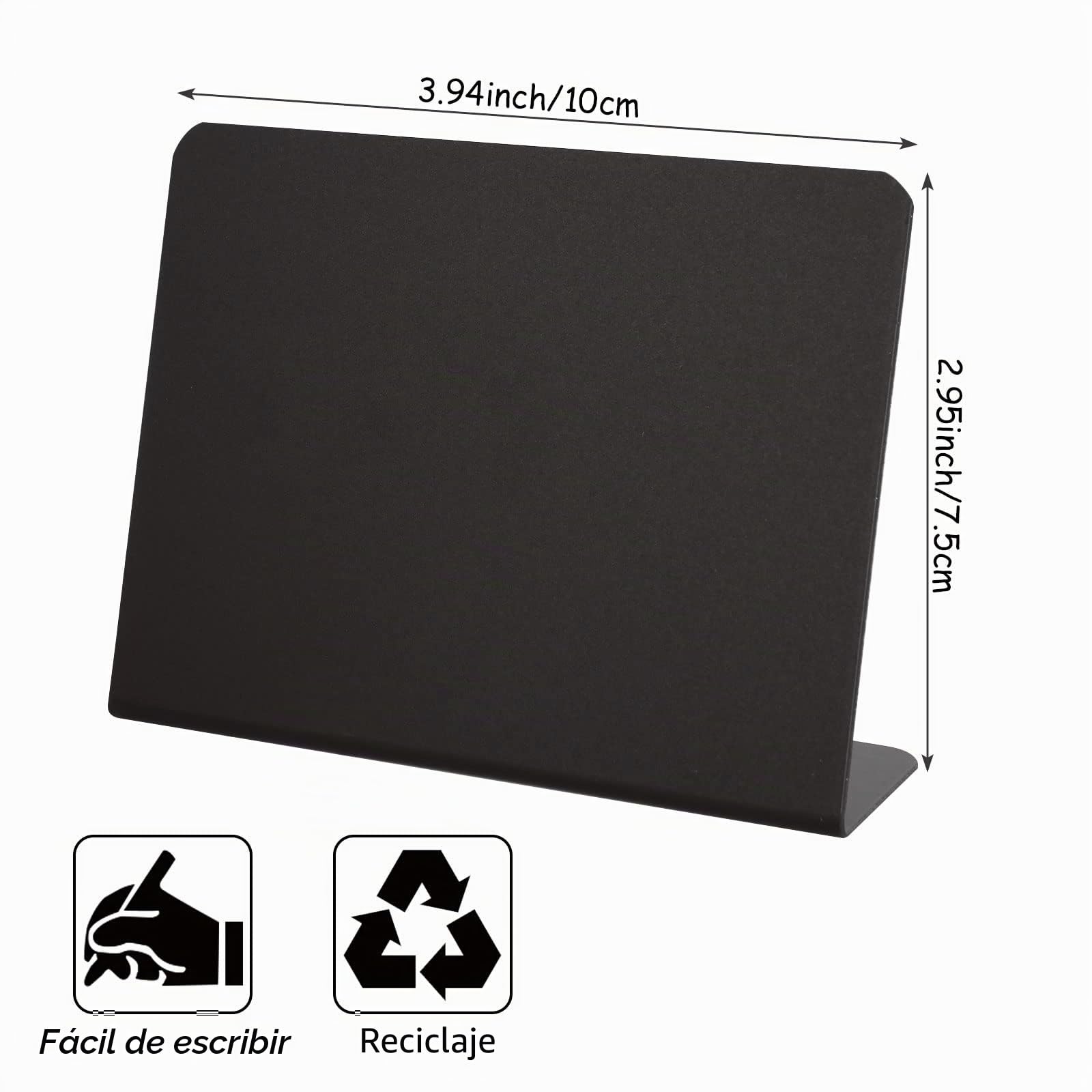 Pizarras Pequeñas Negras PVC 10x7,5 cm Reutilizables con Rotuladores para Buffet Panadería Fiestas
