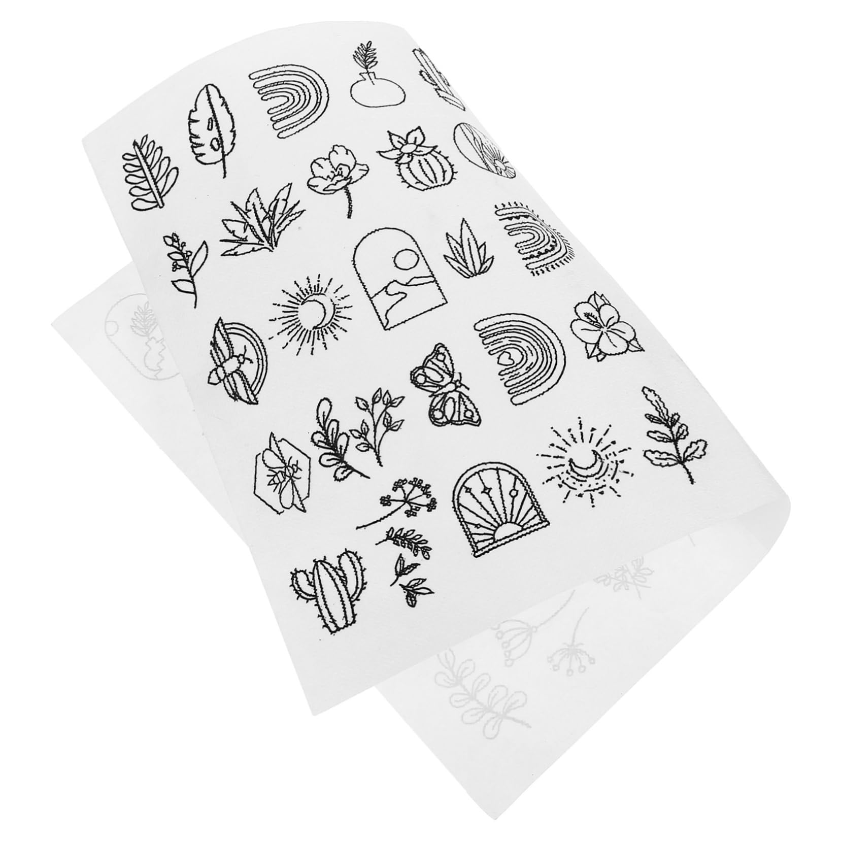 Tofficu 5 Hojas suministros de bricolaje de coser estabilizadores de bordado decorativos Malla stitching equipo soluble estabilizador rasgable para bordar pegar y coser papel de bordar