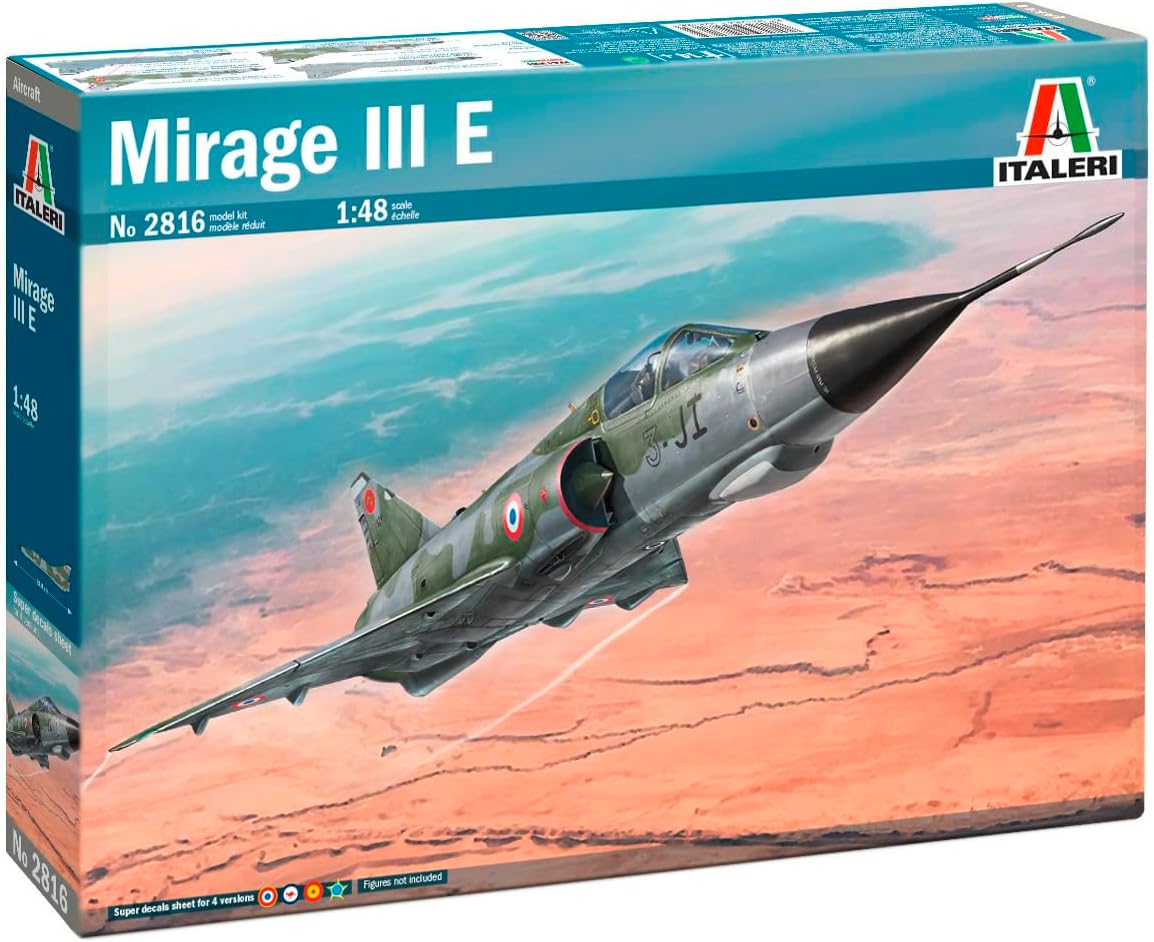 2816 1:48 Mirage III E Model Building Kit, Standing Model Building, Crafts, Hobby, Gluing, Plastic Kit, Detailed Military Kit
