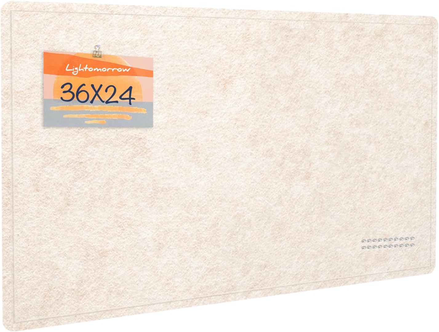 Bulletin Board, 36 x 24 inches Felt Board - Decorative Pin Board, Cork Board Alternative for Wall, 3' x 2' Foldable Picture Board Self-Adhesive Vision Board Prayer Board with 20 Pushpins - Oatmeal 36×24inches Oatmeal