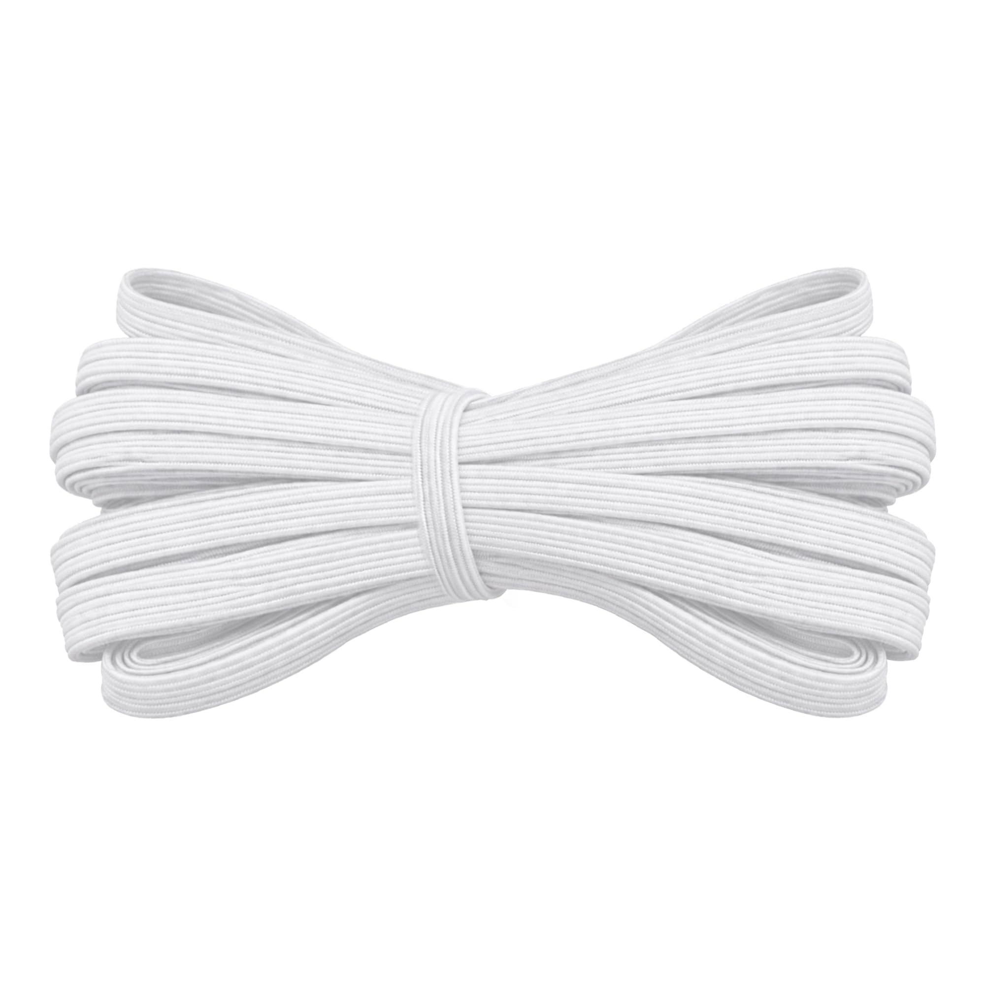 Trimming Shop 12MM Thick Elastic Band for Sewing - 50 Metres Waistband Elastic Band for Crafts, Fabric Accessories, Dressmaking, Stretchy Cord for Skirts and Trousers Waistband, White