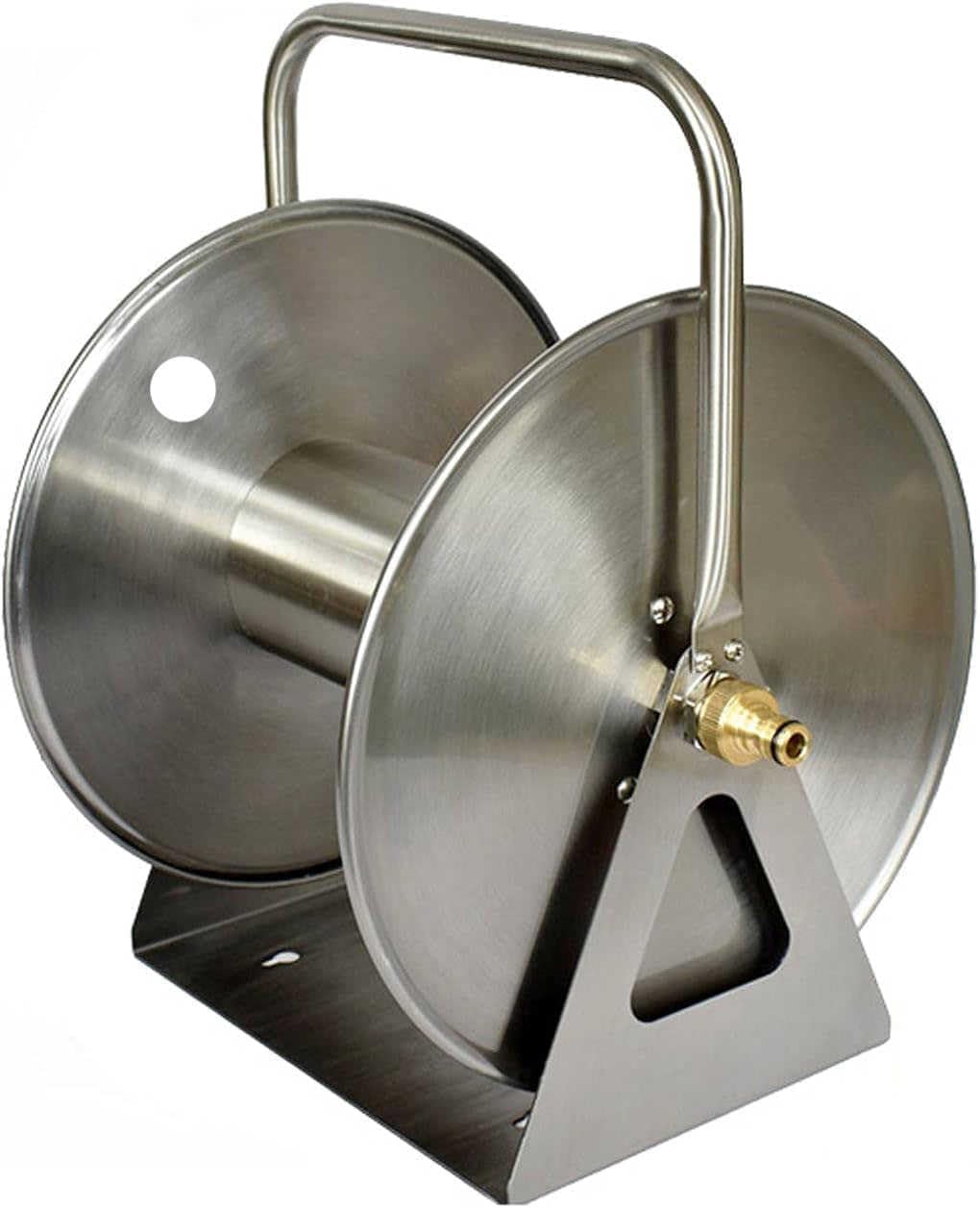 Carrete de Manguera de Acero Inoxidable para Montaje en Pared, Soporte para Manguera de jardín con Estante de Almacenamiento, Carrete de Manguera de Agua de Metal portátil para Montaje en pa