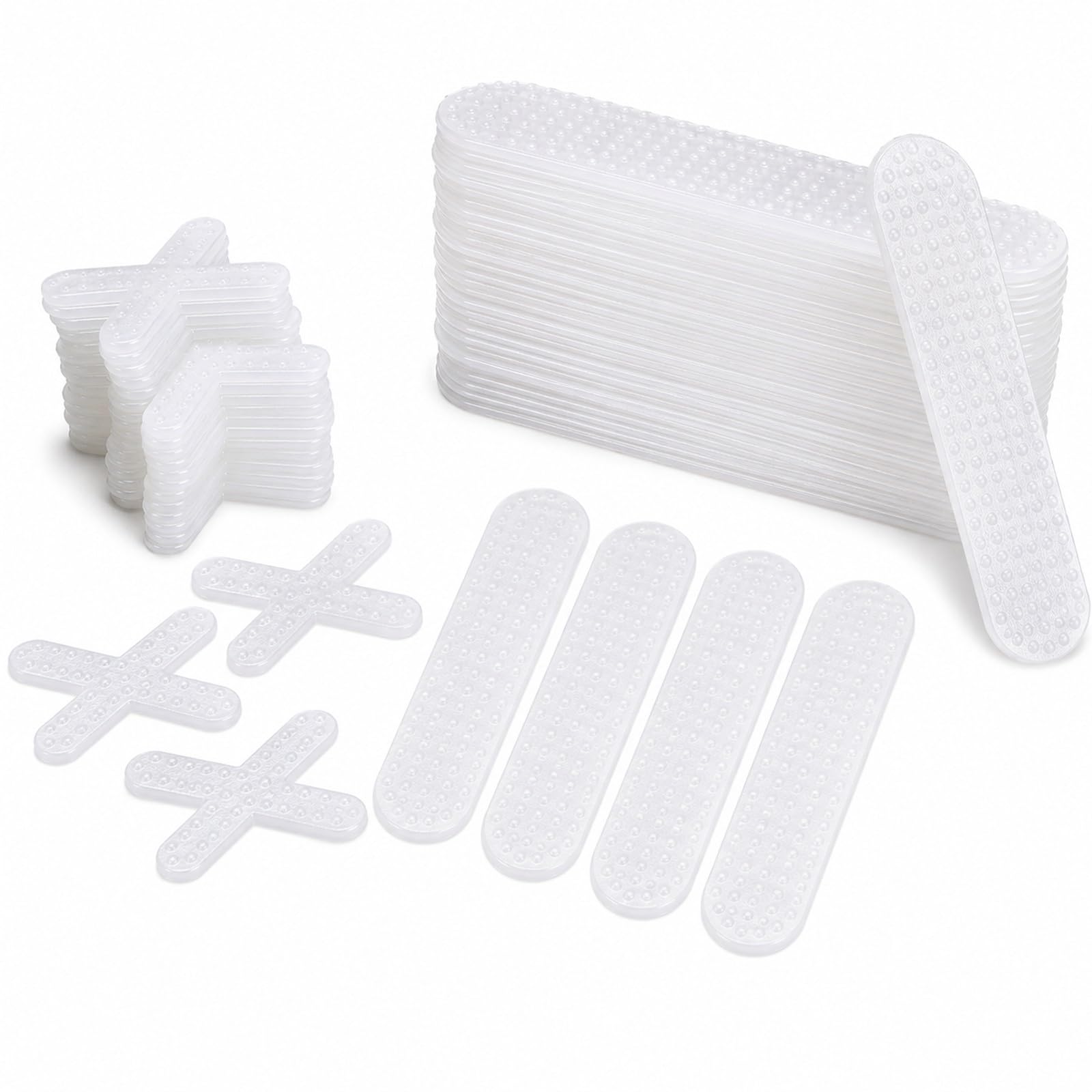 LOGOFUN 100pcs Silicone Clothes Hanger Strips White