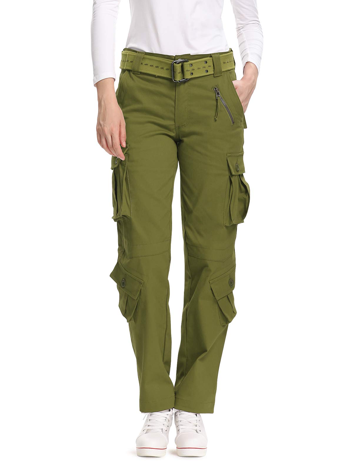 Women's Combat Cargo Trousers,Cotton Casual Camo Camouflage Army Military Tactical Work Pants with Pockets