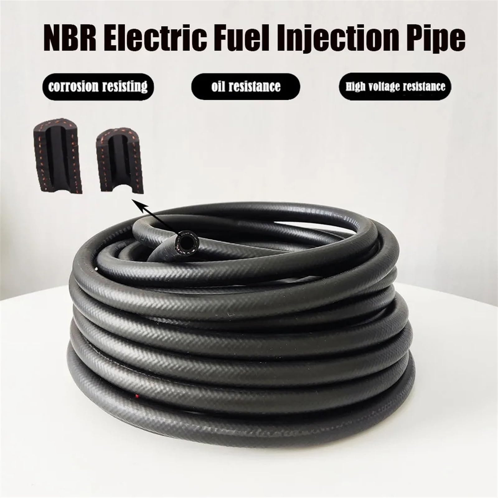 Tubo flessibile in gomma NBR flessibile for carburante, for auto, for benzina, diesel, olio, diametro 4, 5, 6, 8, 10, 12, 13, 14, 16, 19, 22, 25 mm per auto, camion, trattori e piccoli motori(19mm,10M