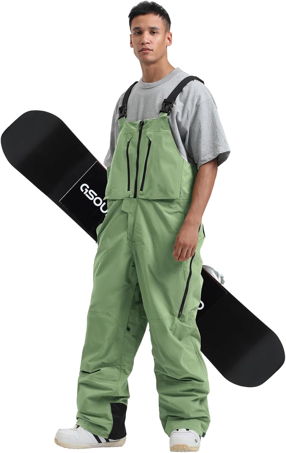 GSOU SNOW Mens Ski Bibs Women Snowboard Pants Bib Snow Insulated Overalls Waterproof Windproof Winter Warm Sport