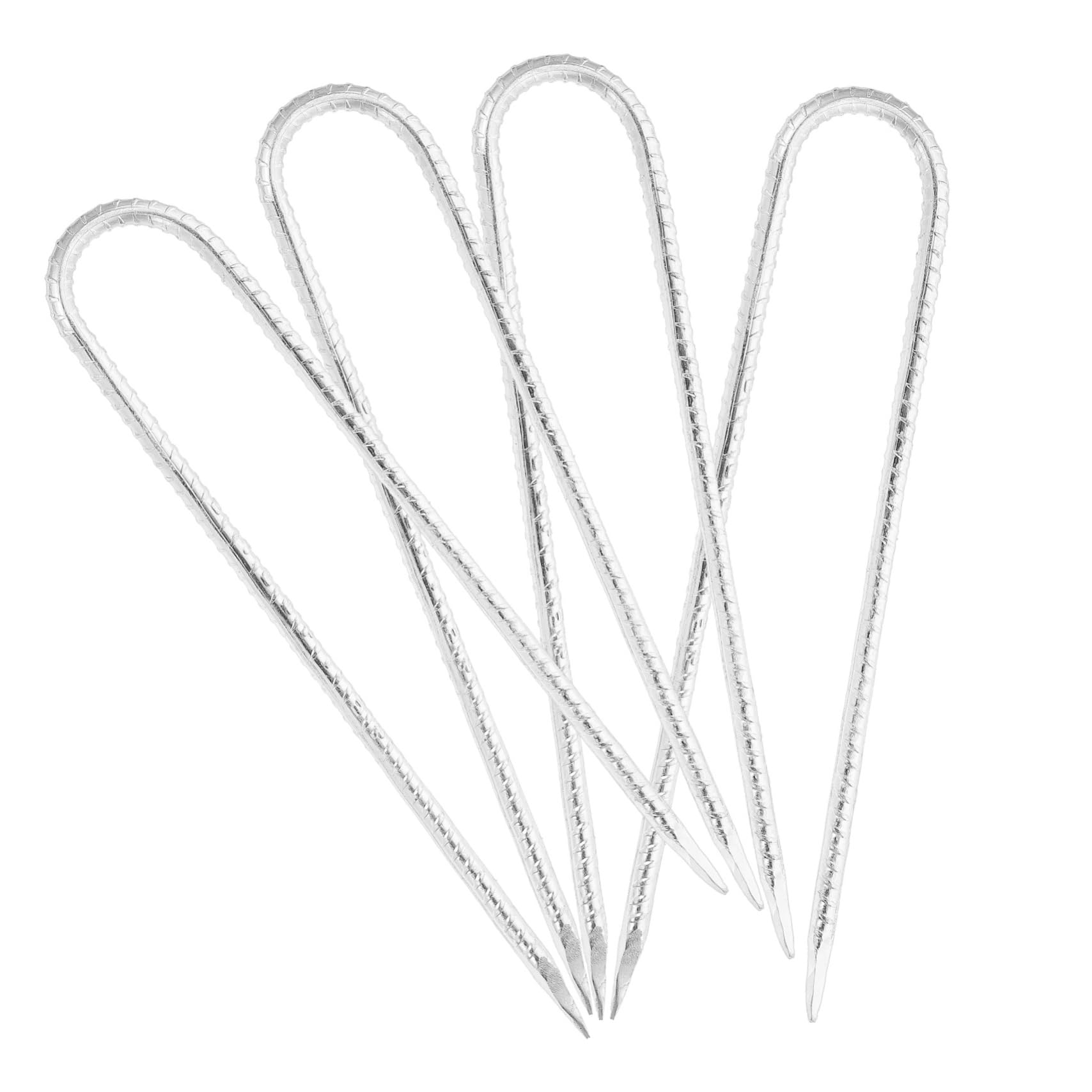 KOMBIUDA 4pezzi Kit Di Picchetti a u Per Fissaggio Altalena, Coperture Da Spiaggia e Campeggio Resistente Riutilizzabile Per Ancoraggio Di Tessuti, Recinzioni, Fili e Corde All'aperto
