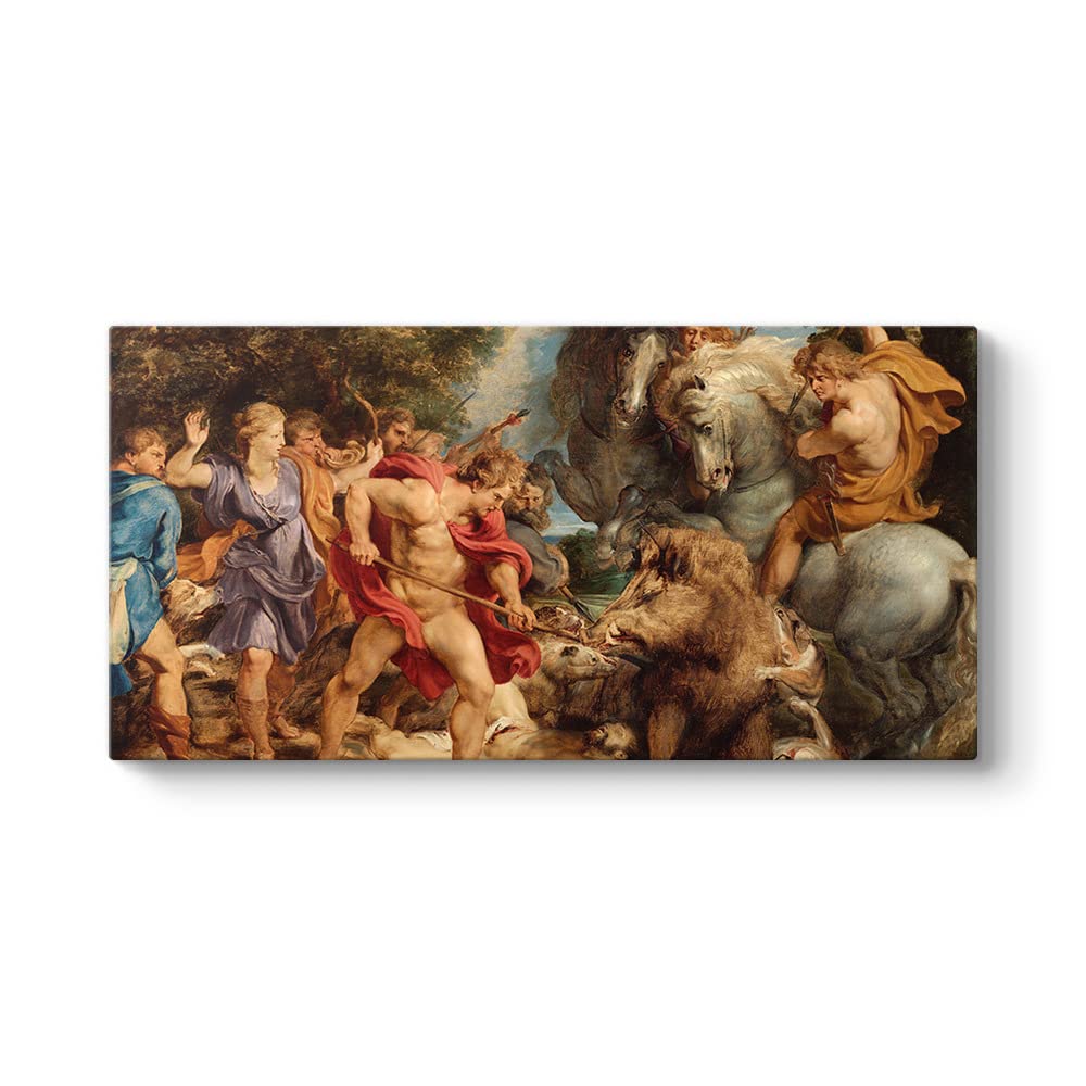 Peter Paul Rubens - Calydonian Yaban Domuzu Avı Tablosu 80 x 40