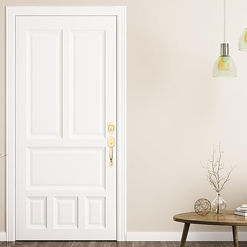 Miniatura 7 de Haidms Juego de manijas y cerrojos dorados para puerta delantera, cerradura de puerta delantera, cerraduras doradas para puerta de entrada con