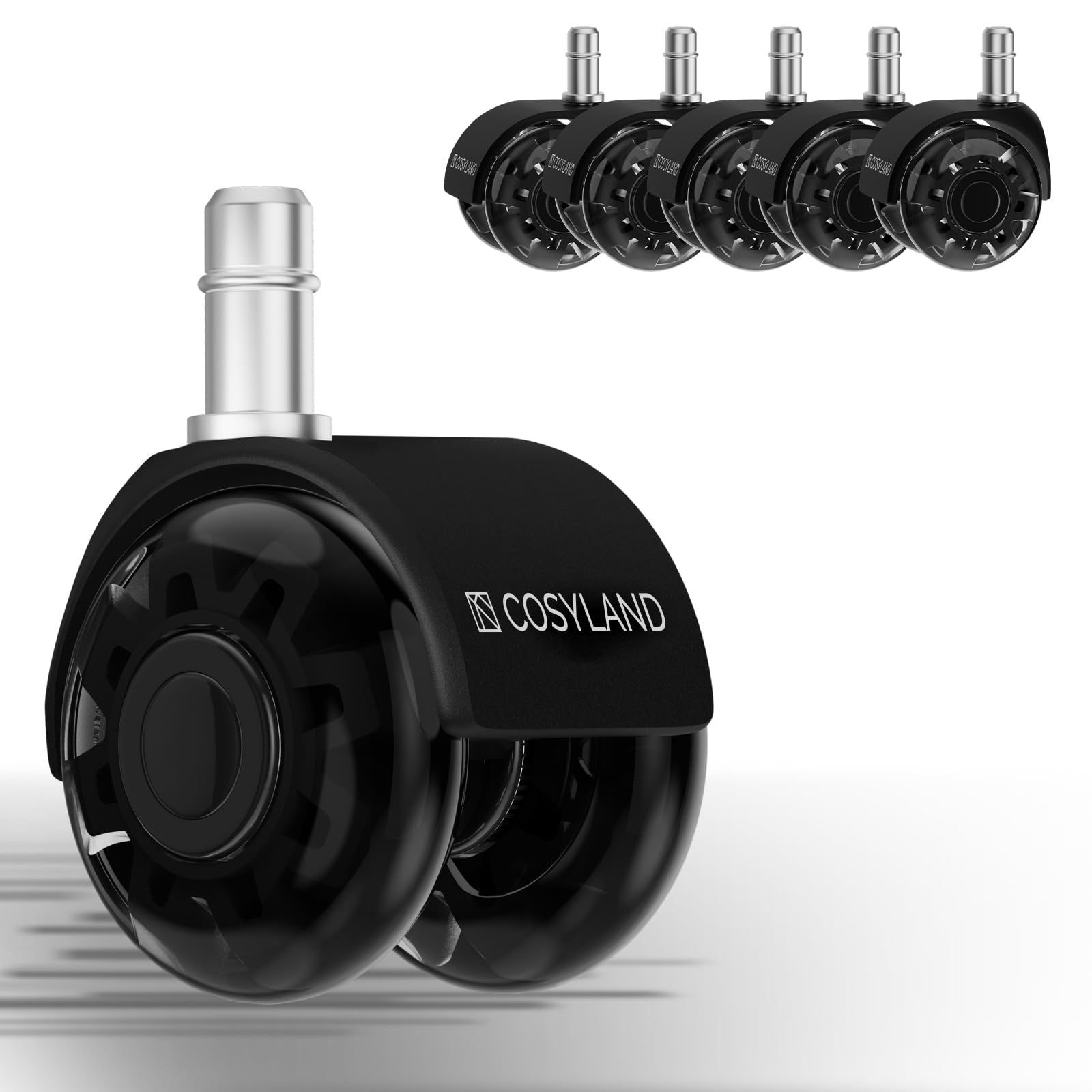 COSYLAND Bürostuhl Rollen 10mm X 22mm - 5er Set Für Hartböden & Teppich