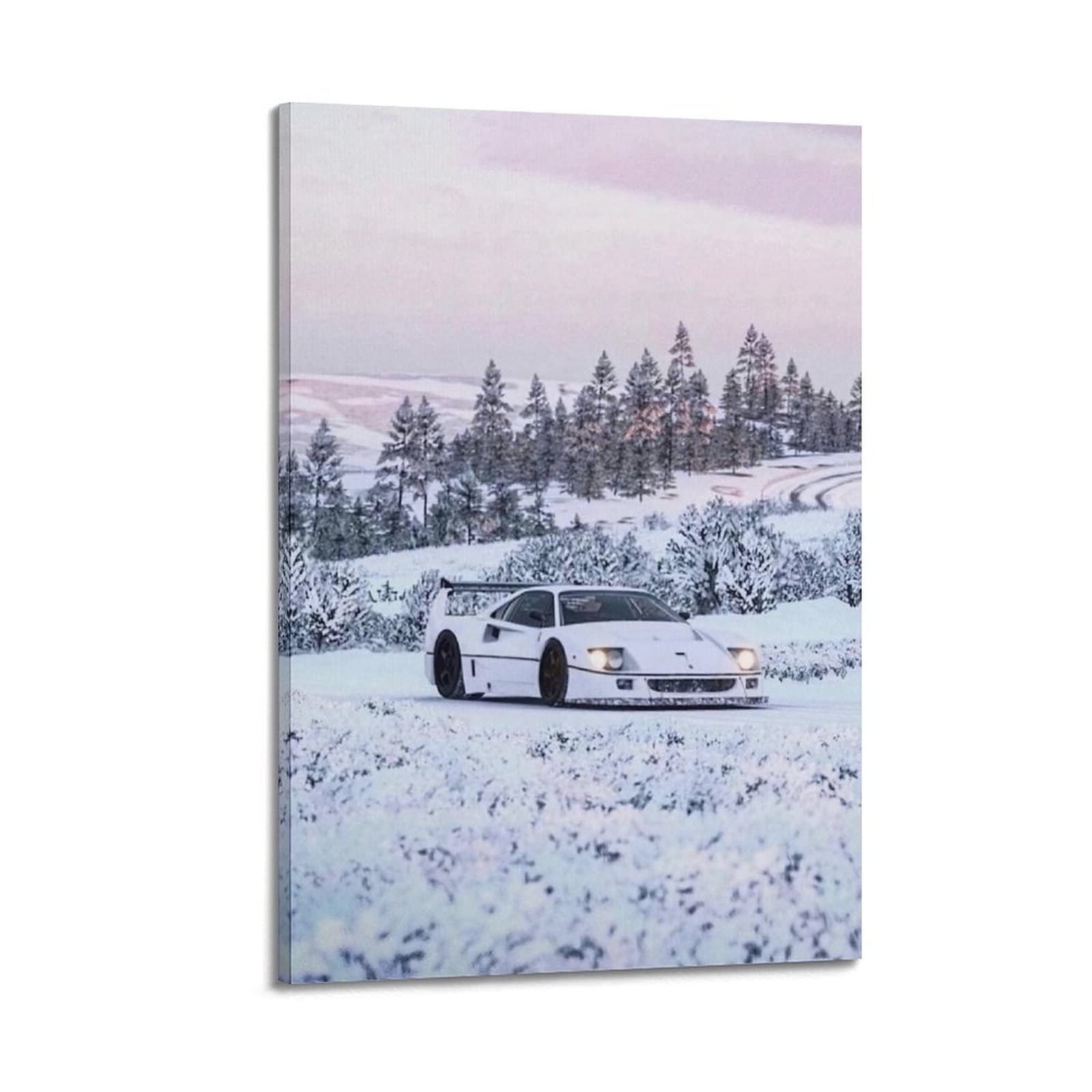 Junna Frame-Style Classic Supercar Poster For Ferrari F40 Sport Car Decorative Painting Canvas Wall And Art Picture Family Bedroom Decor 24X36inch(60X90cm)