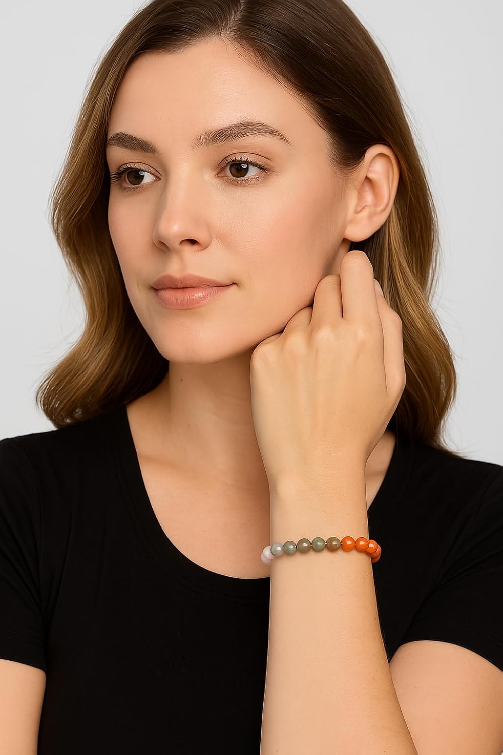 Stone Beads Bracelet for Women Men's, Protection Healing Crystal Bracelet, 8mm Gemstone Beaded Stretch Beaded Bracelet Jewelry Gift - Image 4