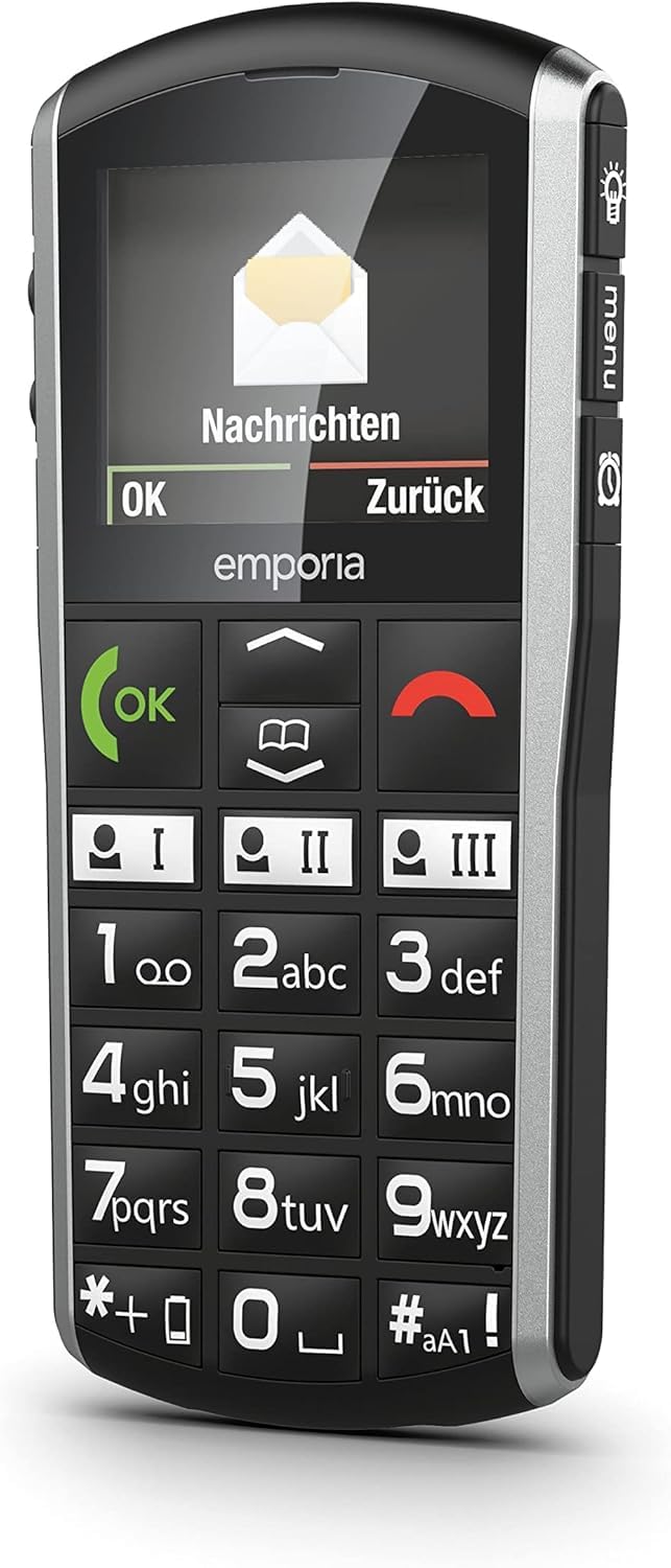 emporiaSIMPLICITY, Seniorenhandy, Tastenhandy ohne Vertrag, Mobiltelefon mit Notruftaste, 2-Zoll-Display, Schwarz