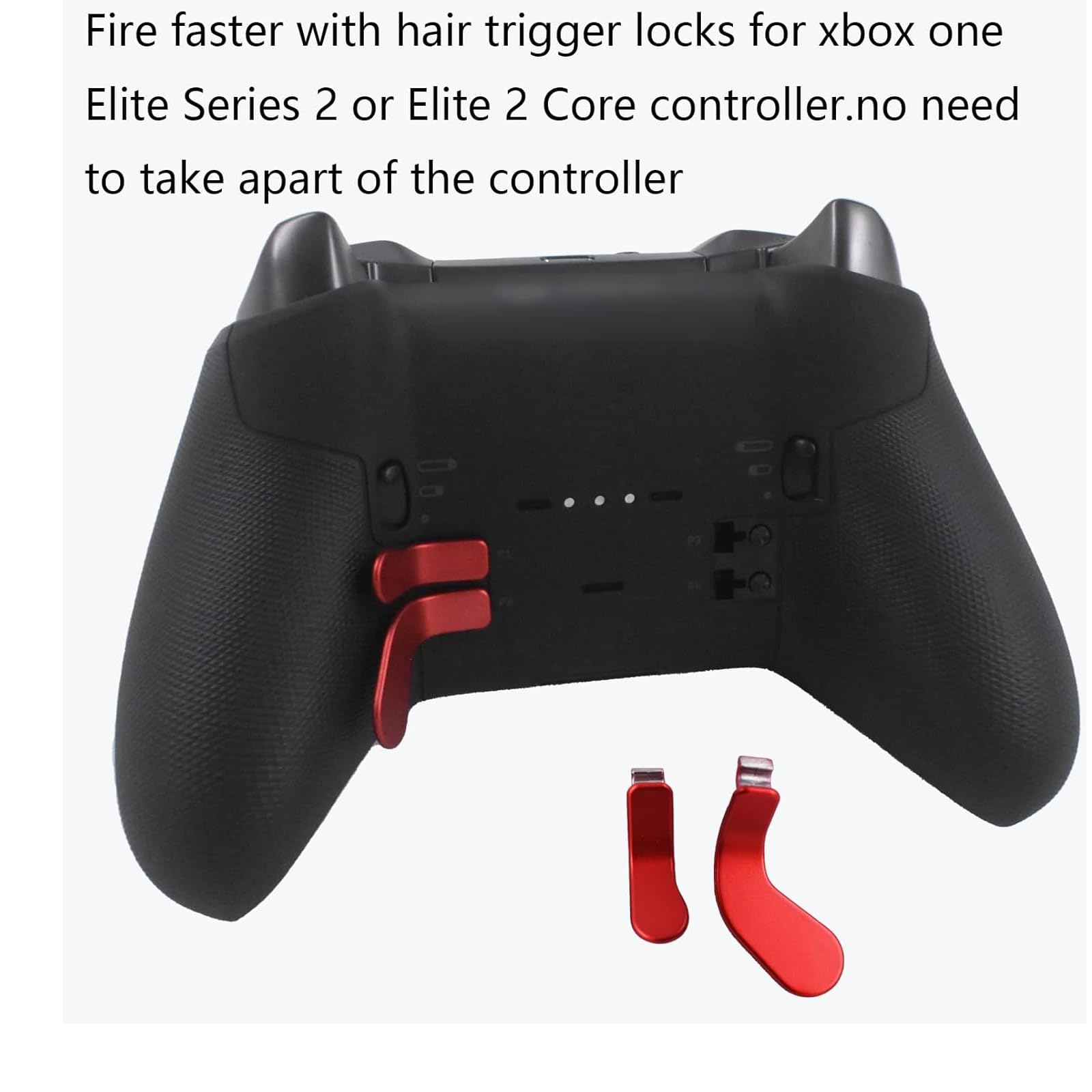 4 PCS Elite Controller Paddles for Xbox One Elite Controller Series 2 Model 1797/1698,Stainless Steel Replacement Parts for Xbox Elite Controller Series 2 Core(Red)