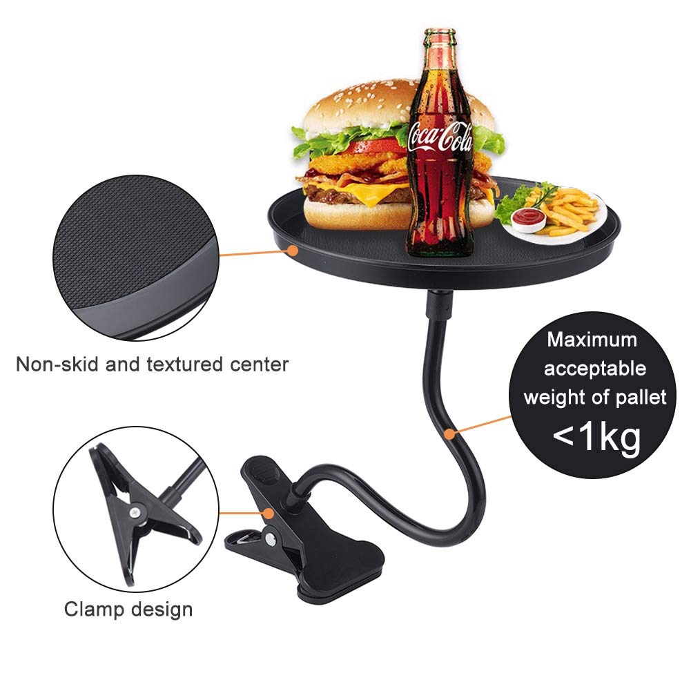 JSCARLIFE Supporto Multiuso Per Auto: Porta Patatine E Salsa, Porta Bevande E Cellulare Per Viaggi (2 Pezzi, Nero 18x10 Cm)