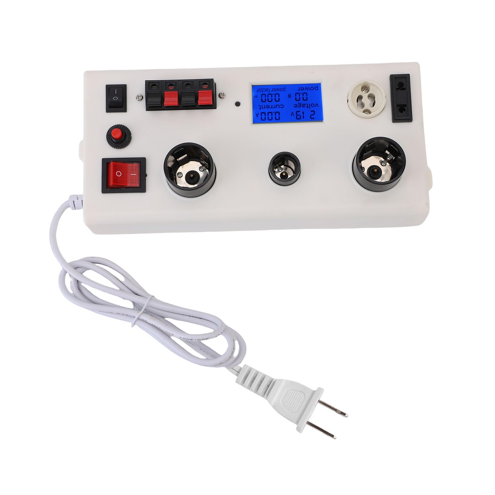 Fafeicy Tester Multifunzionale per Lampadine a LED, Misuratore di Potenza Corrente di Tensione PF con Prese E27 E14 GU10 B22 e Spina a 2 Poli (Spina UE 85-265 V)