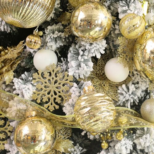 Large Christmas Ball Ornaments, Oversized Shatterproof Plastic Decorative Hanging Mercury Ornaments Ball for Xmas Holiday Party Decorations (Gold, 6.0") - image 5