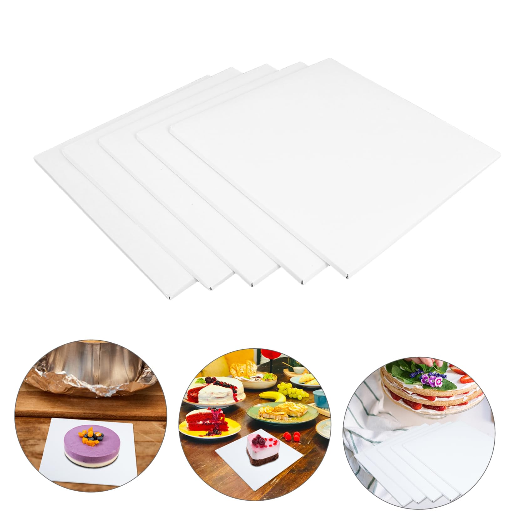 Zerodeko 10stücke Kuchenboden Weiß Quadratisch aus Papier Kuchenbretter für Mousse und Dessertpräsentation Tortenplatte als Backzubehör