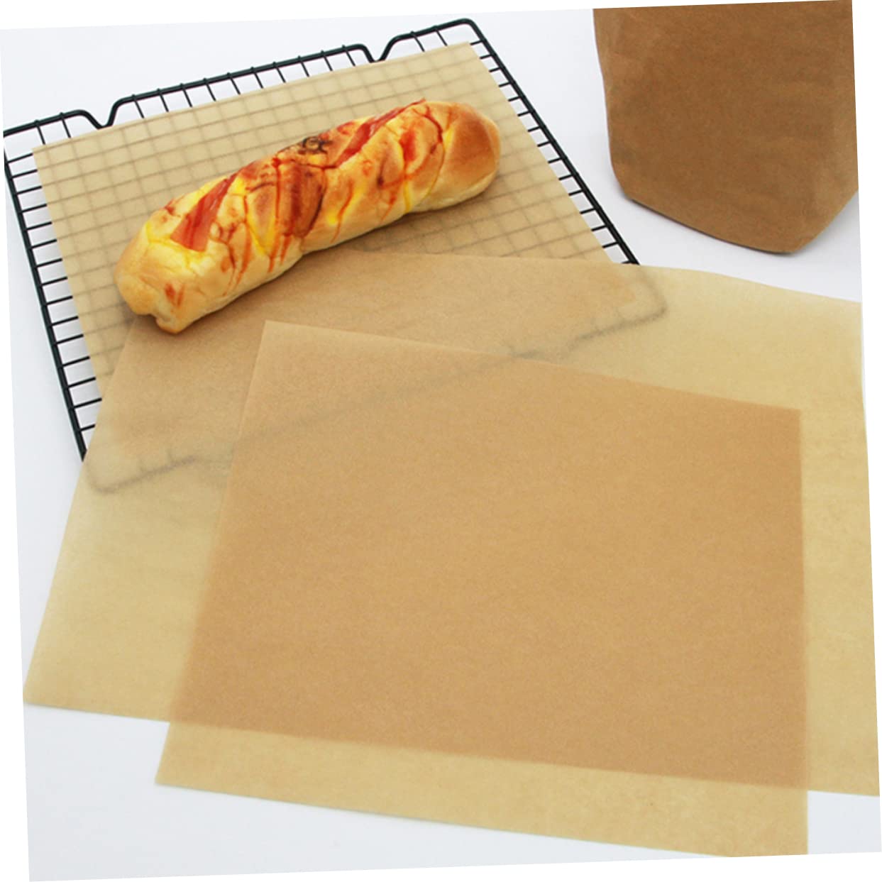 LABRIMP 100pièces Papier De Cuisson Antiadhésif Papier Kraft Parfait Pour Pâtisserie Gril Résistant Chaleur Et Pratique Pour Cuisine