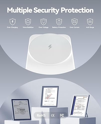 Miniatura 5 de Estación de carga 3 en 1, soporte de cargador inalámbrico magnético plegable de 25 W para múltiples dispositivos Apple, cargador de viaje para