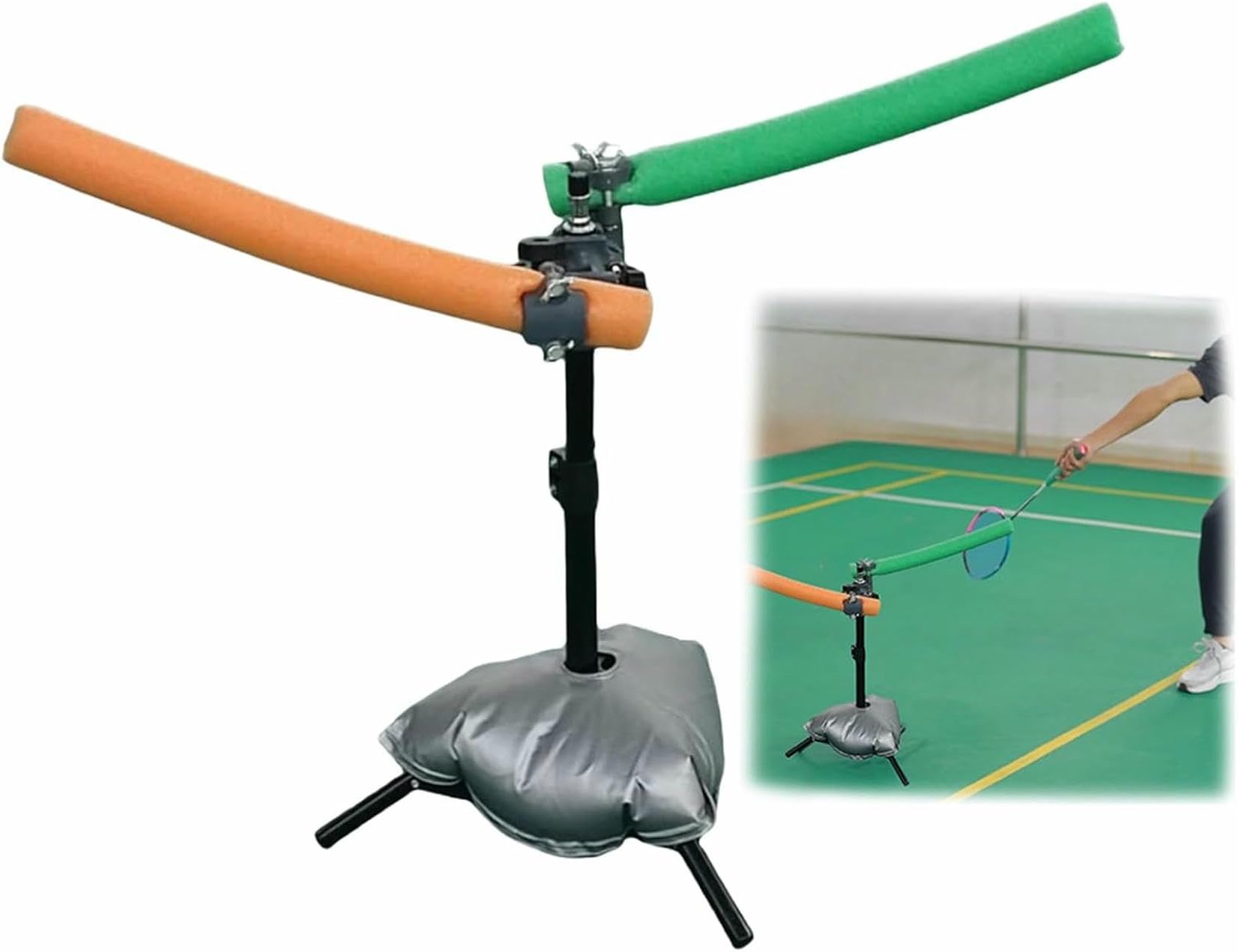 Badminton Trainer Set con spugna regolabile per allenamento da solo, strumento per allenamento in casa